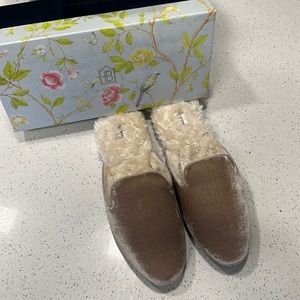 NWT Size 8 Birdies Slippers The Phoebe Cream Velvet Faux Fur